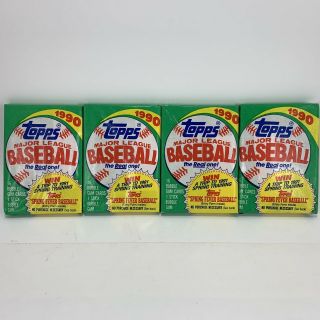 4 Packs Of 1990 Topps Major League Baseball Mlb 16 Cards 1 Gum Wax Packs