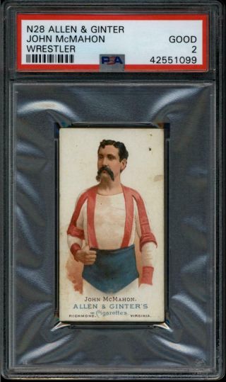 1887 Allen And Ginter N28 John Mcmahon/wrestler Psa 2 Good