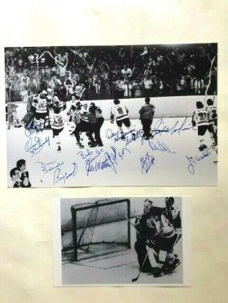 Philadelphia Flyers 1974 Stanley Cup Win Celebration Signed Macleish Scoring