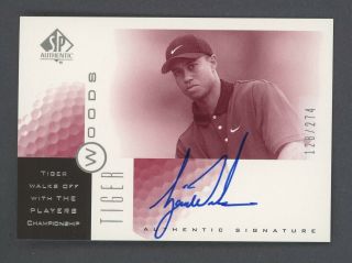 2001 Sp Authentic Sign Of The Times Golf Tiger Woods Rc Rookie Auto /274