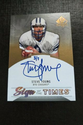 Steve Young 2013 Ud Sp Authentic Sign Of The Times Sott Auto / 7