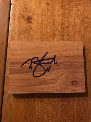 Nik Stauskas Signed 3.  5 " X5 " Piece Of Floor Board Brooklyn Nets Michigan Wolverin