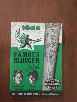 1965 Louisville Famous Slugger Yearbook - Clemente Oliva On Cover Pirates Twins