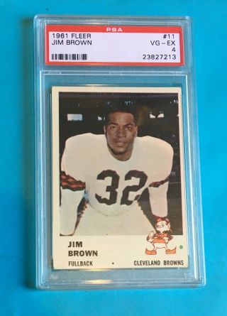 1961 Fleer 11 Jim Brown Psa 4 Vg - Ex Cleveland Browns