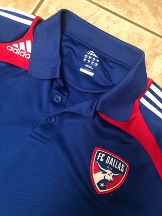 {LOT X 2} Adidas FC Dallas Soccer Blue Golf Polo Shirt Size 2XL XXL 6