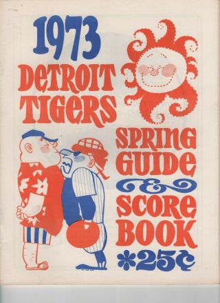 1973 Detroit Tigers V Atlanta Braves Spring Training Score Book Program