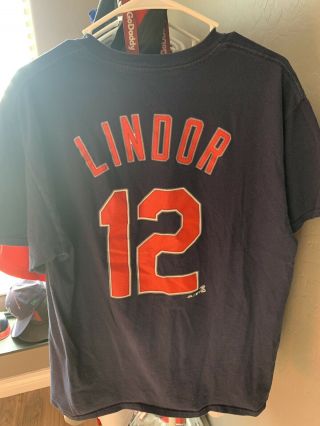 Francisco Lindor Cleveland Indians Majestic Jersey T - Shirt Large (medium/large)