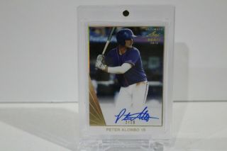 2018 Leaf Ultimate Draft Gold Prismatic /10 Peter Alonso Auto Rc York Mets