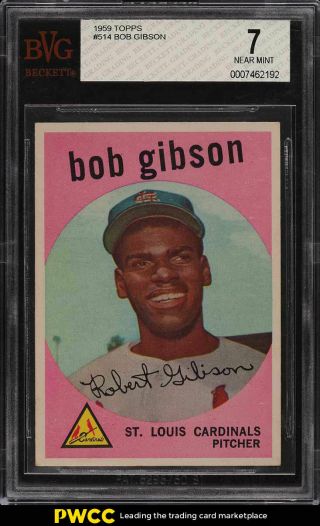 1959 Topps Bob Gibson Rookie Rc 514 Bvg 7 Nrmt (pwcc)