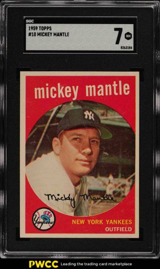 1959 Topps Mickey Mantle 10 Sgc 7 Nrmt (pwcc)
