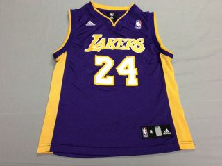 Los Angeles Lakers Kobe Bryant 24 Purple Adidas Jersey Youth Kids Boys Medium