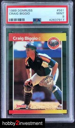 1989 Donruss Craig Biggio 561 Psa 9 Rc Rookie Looks Like A 10 Hof (h2i