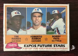 1981 Topps Baseball Grocery Cello Pack - Tim Raines Rookie On Top