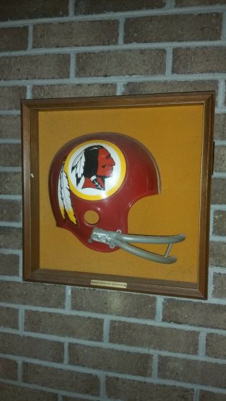 Vintage 1970s Washington Redskins Football Helmet Plaque Framed 15 " X15 "