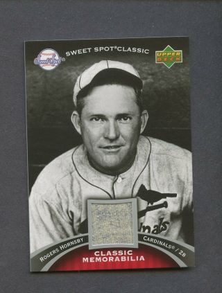 2007 Ud Sweet Spot Classic Rogers Hornsby Jersey St.  Louis Cardinals