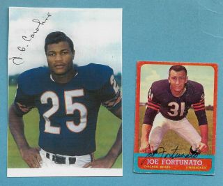 4 Signed Cards - 1963 Champion CHICAGO BEARS - FORTUNATO CAROLINE MORRIS PETITBON 2