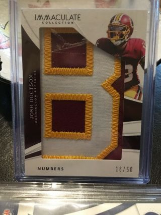 F216 Josh Doctson Redskins /50 Immaculate Numbers 2018