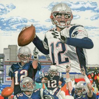 Tom Brady 12 Print 11 X 14 England Patriots By Neal Portnoy