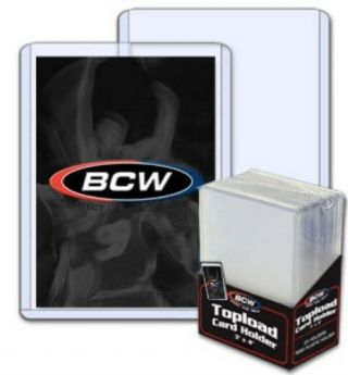 500 Bcw Trading Card Hard Plastic Topload Holders,  500 Soft Poly Penny Sleeves