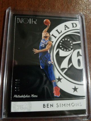 2018 - 19 Panini Noir Ben Simmons Parallel Icon Edition 25/85 Jersey 76ers No 95