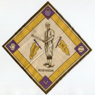 1914 B18 Felt Blanket Hank Robinson,  St Louis Nl (yellow Basepaths & Pennants)