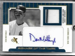 2004 E - X Signings Of The Times Best Year Dm Don Mattingly Jersey /85 Auto