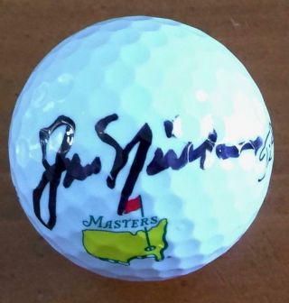 Jack Nicklaus Signed A10 Autograph Masters Golf Ball Jsa X95214