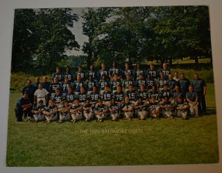 1970 Baltimore Colts Team Photo Christmas Card 8 X 10