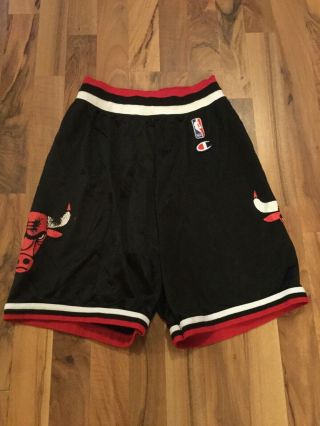 Vintage Chicago Bulls Black Champion Shorts Small 28 - 30 Michael Jordan