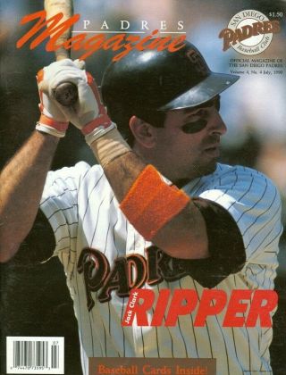 1990 San Diego Padres Vs Pittsburgh Pirates Program: Jack Clark On Cover