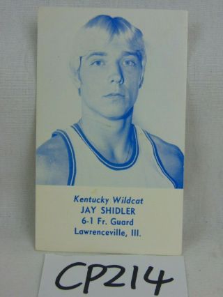 Vintage Kentucky Basketball Schedule Card 1976 - 1977 Wildcat - Jay Shidler Blonde