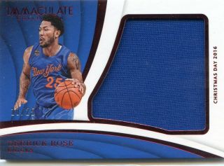 2017 - 18 Panini Immaculate Jersey Derrick Rose Christmas Day 2016 10/25