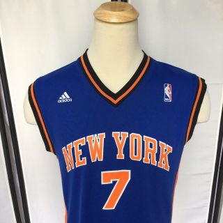 York Knicks Carmelo Anthony 7 Nba Jersey Blue Adidas Logo Men 