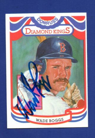 1984 Donruss Diamond Kings 26 Wade Boggs Autograph Boston Red Sox Hof