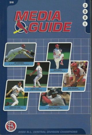 2001 St.  Louis Cardinals Media Guide - 2000 Central Divison Champs