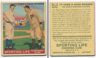 Sporting Life Chewing Gum 4 13 - Ty Cobb & Honus Wagner,  Baseball Legends
