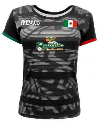 Women Jersey Mexico Pericos De Puebla 100 Polyester Black/grey