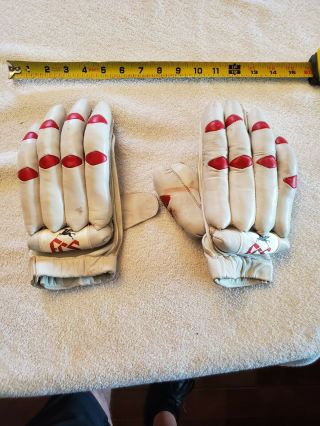 Antique Leather Lacrosse Gloves - Game - Great Display Item For Sports Room