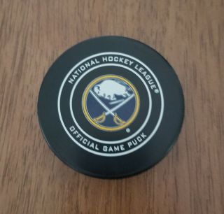 Buffalo Sabres Official Game Puck Signed By Commissioner Gary B Bettman