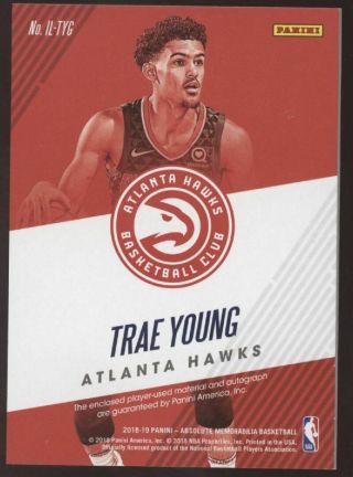 2018 - 19 Panini Absolute Trae Young Ink and Leather Ball RC Auto /25 2