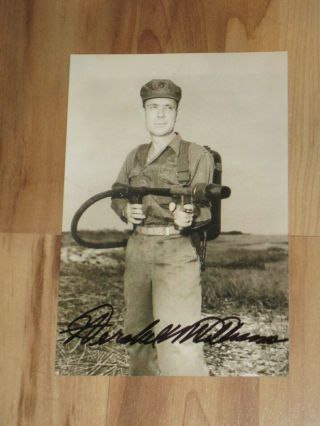Hershel Williams Signed 4x6 Iwo Jima Flag Photo Medal Of Honor Autograph 1h