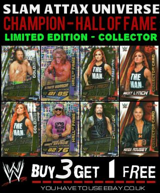 Wwe Slam Attax Universe Limited Edition Champion Cards Hall Of Fame Collector