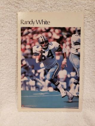 Vintage - Oddball 1981 Randy White Mini Poster Card,  Dallas Cowboys,