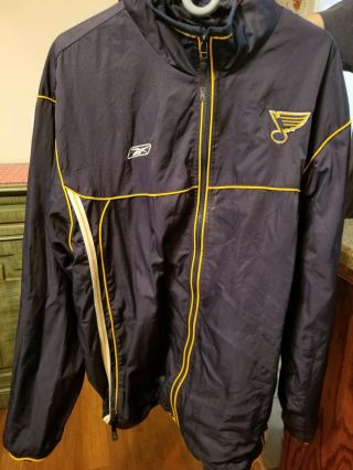 St.  Louis Blues Reebok Nhl Center Ice Product Full Zip Jacket Navy Blue Size Xl
