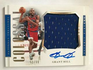 2018 - 19 National Treasures Colossal Material Auto Autograph : Grant Hill 52/99