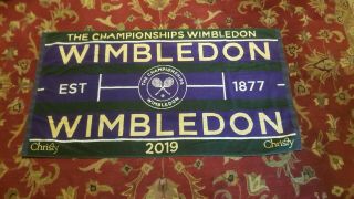 2019 The Championships Wimbledon Tennis Towel - 48 " X 25 " - Pre Owned