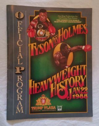 Official Boxing Program Tyson Vs Holmes January 22,  1988 @ Trump Plaza