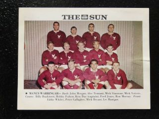 1967 The Sun Manly Warringah Sea Eagles Rugby League Team Card Nswrfl Nrl