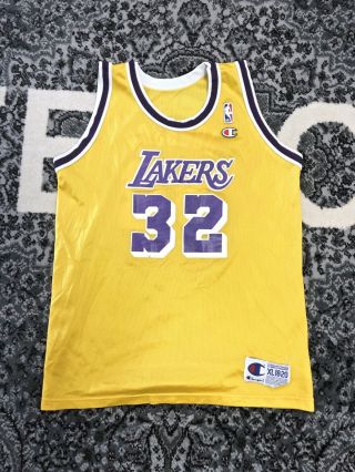 Magic Johnson Los Angeles Lakers Champion Jersey Size Youth Xl Nba Basketball