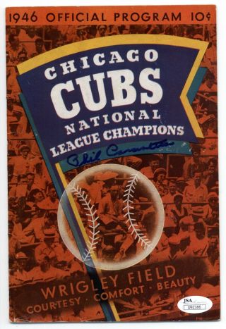 Phil Cavaretta Cubs Signed Vintage 1946 Program - Jsa